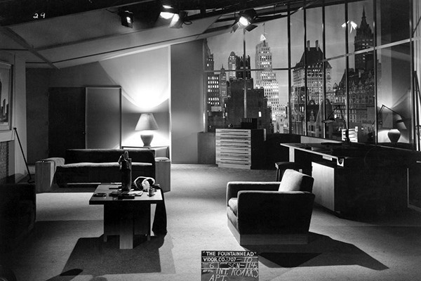 The Fountainhead (1949) 
Directed by King Vidor
Shown: test still of Roark's apartment set